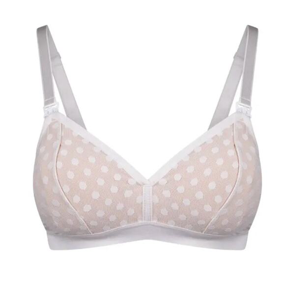 the dairy fairy nude mesh polka dot Rose 2.0 Nursing + Handsfree Pumping Bra - Picture 1 of 4